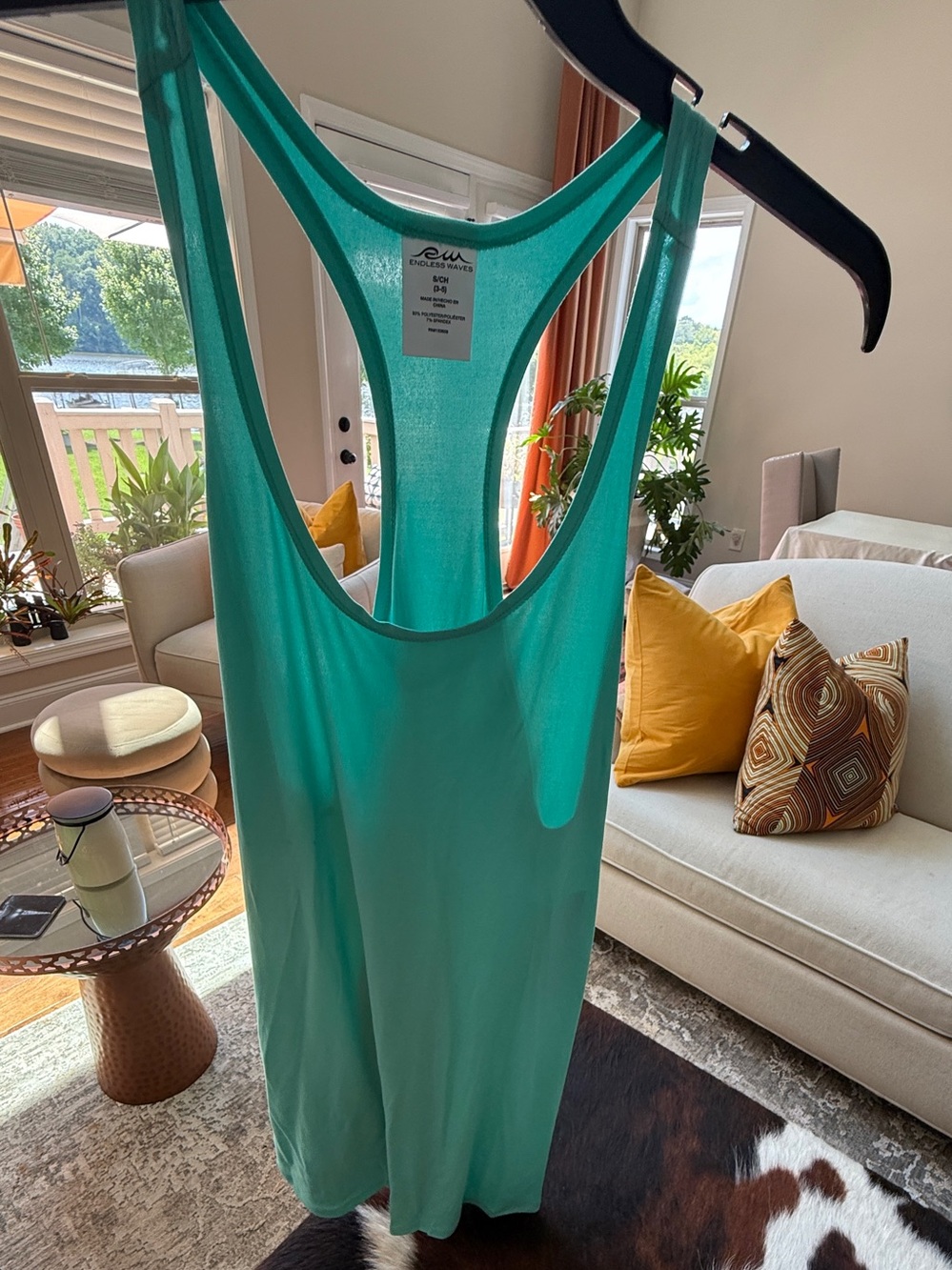 Endless Waves Coverup Dress S Aqua Blue